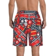 thumbnail image 3 of Disketp Men'S Swim Trunks Hawaiian Breathable Surf Beach Swimsuits Mesh Lining Beach Shorts With Pockets-Fire Sign, 3 of 9