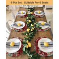 thumbnail image 4 of 13 Inch Round Placemats Set of 6, Red Plaid Christmas Non Slip Heat Insulation PP Table Mats, Snowman Xmas Tree Snowflake Winter Gifts Washable Place Mats for Kitchen Dining Party Table Decor, 4 of 7