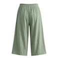 thumbnail image 7 of Women's Wide Leg Pants with Pockets High Waist Loose Sweatpants Casual Lounge Yoga Workout by Yigetop Light green L, 7 of 7
