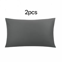 AUQ Pure Cotton Pillowcases 2 Pcs Soft with Zipper Dark Gray Queen