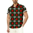 thumbnail image 1 of Blusa y camisa de manga corta con cuello vuelto para hombre, blusa informal de moda con cuello vuelto, blusa estampada de manga corta con botones, blusa de poliéster para hombre, 1 of 5