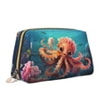 thumbnail image 2 of Xecao Underwater Plant Octopus Print Fashion Makeup PVC Bag Large Capacity Travel Cosmetic Bag for Women Organizer Toiletry Clutch, 2 of 8