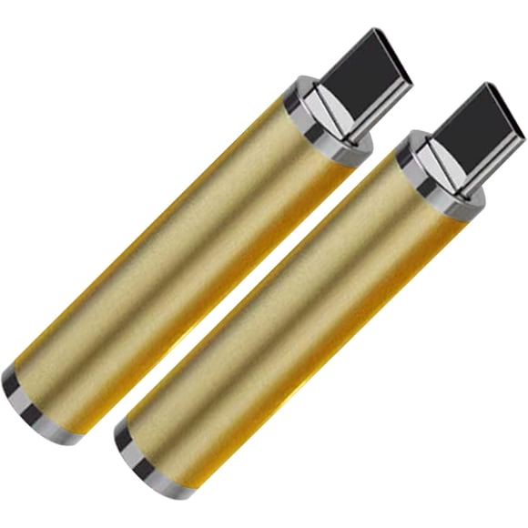 USB Type C Lighters, Mobile Phone OTG Support Electric Candle Lighters for Candle, Grill, and More Butane Torch, Flameless, Windproof Arc Lighter (2 Pack, Gold)