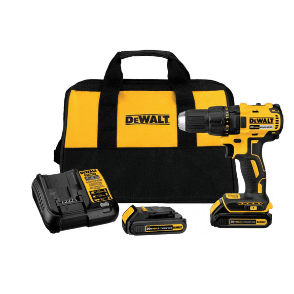 DEWALT DCD777C2 20V MAX 1/2-in Compact Brushless Cordless Drill, 1.3Ah