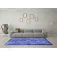 thumbnail image 3 of Ahgly Company Machine Washable Indoor Square Medallion Blue Traditional Area Rugs, 8' Square, 3 of 4