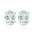 thumbnail image 4 of Oval Cut Moissanite Solitaire Women's Stud Earrings 14K White Gold Plated Pack of 4, 4 of 4