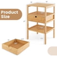 thumbnail image 3 of Gymax Bamboo Nightstand w/ Pull-out Drawer & Storage Shelf Wood Natural, 3 of 10