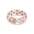 thumbnail image 2 of AFFY Round Simulated Blue Sapphire Hollowing Flower Ring for Women 14K Rose Gold over Silver-8.5, 2 of 5