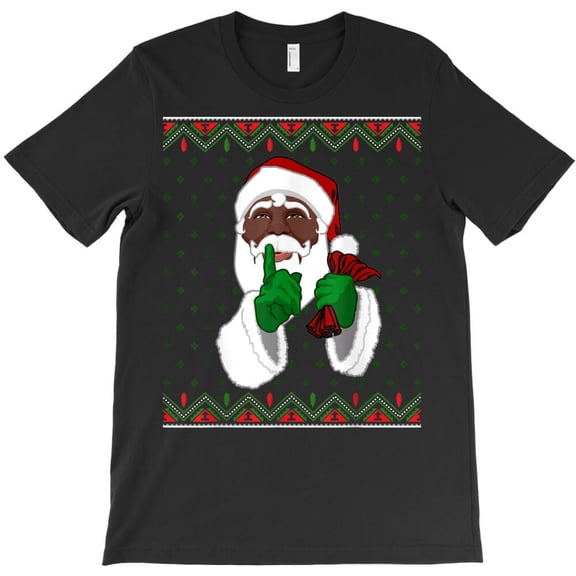 African American St. Nick Claus Funny Christmas Pajamas Funny Kwanzaa H29781 T-Shirt, for Men and Women, Up to Size 5XL