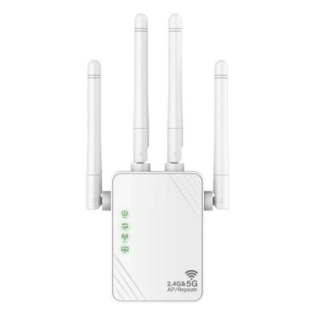 Router Extensor WiFi de 1200Mbps, 4 antenas, amplificador WiFi de doble banda 2,4G y 5G para oficina en casa