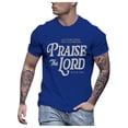 thumbnail image 2 of Jesus Shirts for Men Christian Religious Praise T Shirts Short Sleeve Graphic Tees Dark Blue L, 2 of 3