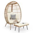 thumbnail image 2 of Uforic Patio Wicker Egg Chair with Cushions and Ottoman,Oversized Lounger Chair - Beige, 2 of 8