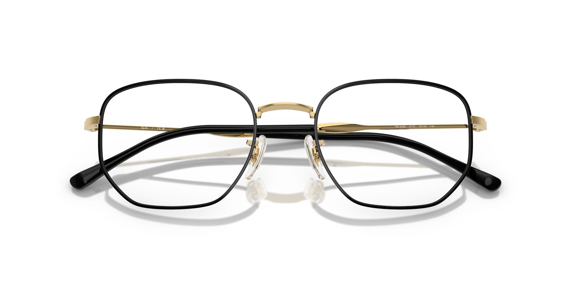 Ray-Ban Unisex Size 53 Irregular Eyeglasses, Polished Black On Arista/Demo Lens