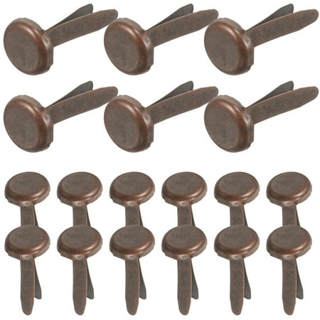 

200pcs Paper Fasteners Brass Plated Brads Round Metal Brads with Storage Box for Crafts DIY(Brass)