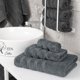 thumbnail image 2 of Juego de toallas, 2 toallas de baño, 2 toallas de mano, 2 toallas de cara, toallas de baño 100 % algodón turco, juego de toallas gris claro, gris, juego de toallas de 3 piezas, 2 of 5