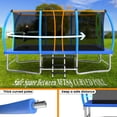 thumbnail image 2 of 8x14ft Rectangular Trampoline with Enclosure, Ladder, Double-Side Galvanized Steel Frame, Outdoor Recreational Trampolines for Kids, Adults，steel Frame with 8 Balance Bars, 440lbs Weight Capacity,, 2 of 5
