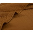 thumbnail image 5 of Chezmoi Collection Madrid Herringbone Geometric Solid Cotton Lightweight Quilt, 3-Piece Quilt Set, Queen, Spice Orange, 5 of 9