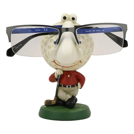 Ebros The Pro Golfer with Golf Ball Head Novelty Whimsical Eyeglass Spectacle Holder Decor Statue Home Office Desktop Bedside Desk Table Decorative Figurine for Special Occasions