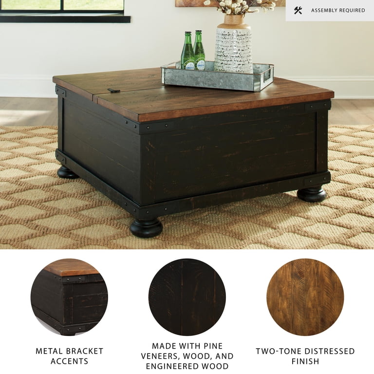 Signature Design by Ashley, Casual Valebeck Coffee Table, Black