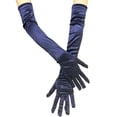 thumbnail image 3 of Womens Opera Length Gloves Long Satin Stretch Formal Gloves Full Finger Elbow Length for Evening Event Performance Bridal Costume Dress Accessories Dark Blue, 3 of 3