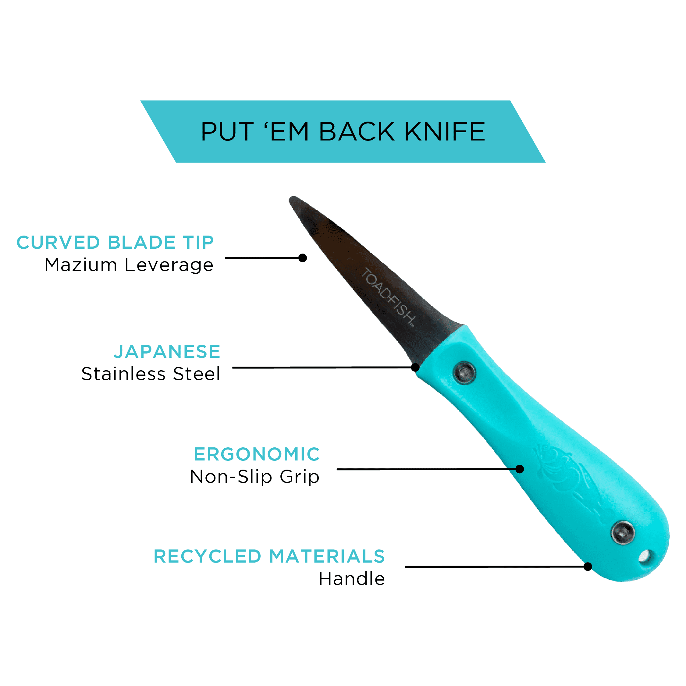 Toadfish Oyster Knife – Stainless Steel Shellfish Shucker