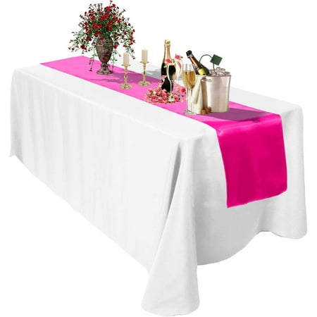 

Trimming Shop Satin Table Runner 11 x 108 Shine Fuchsia Table Runner for Event Decoration - 50pcs