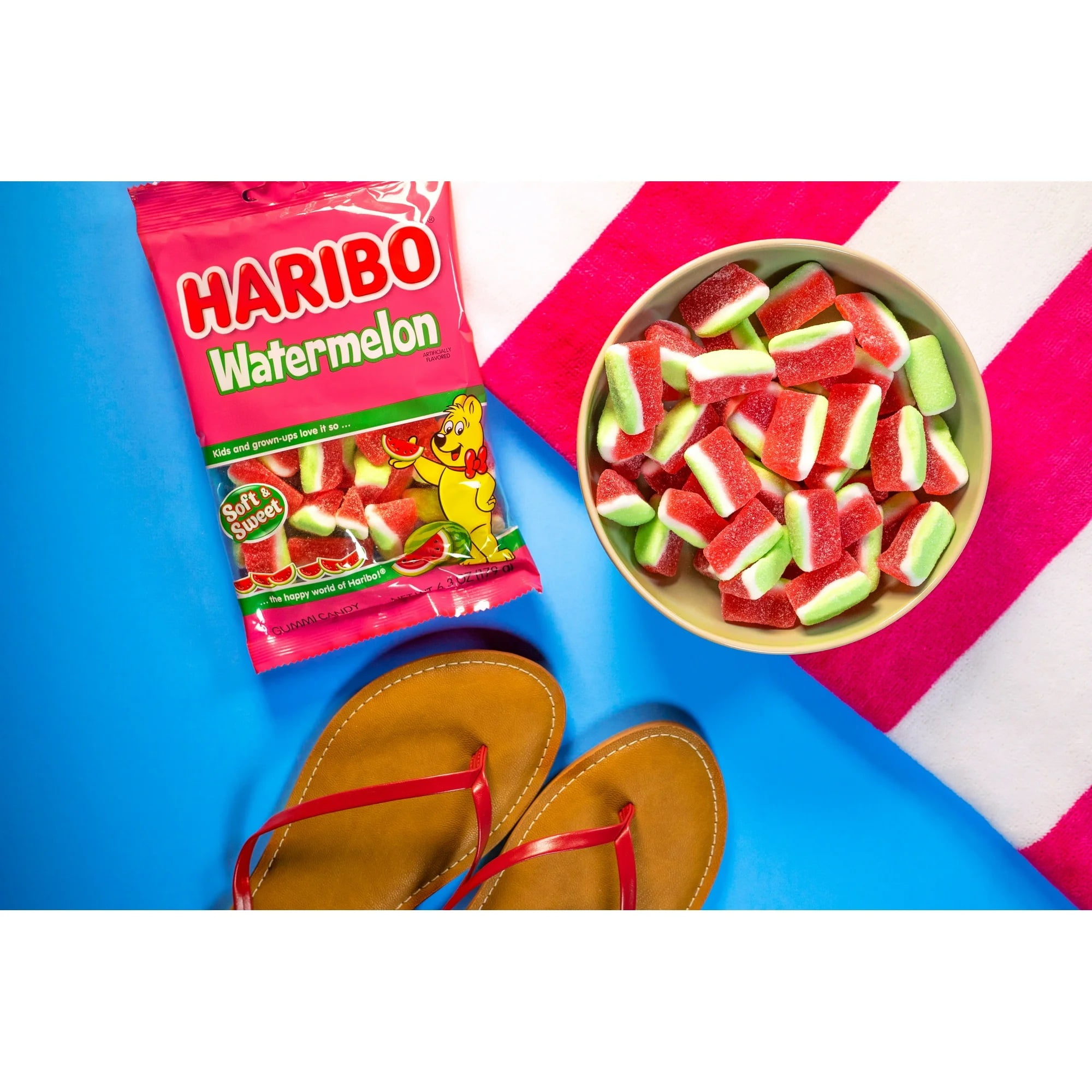 Haribo Gummi Candy Soft and Chewy Watermelon 12 Count 3.1 oz