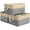 Gold&Grey—Medium(14*10*7"), variant on Tegance Small Storage Baskets for Shelves, Storage Cube Organizer, Storage Bins, 12 x 8 x 5 Inches, Rectangle Canvas Fabric Collapsible Shelf Box with Handles, Gold & Grey