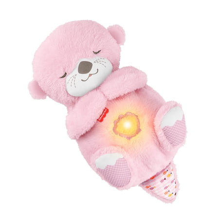 Fisher-Price Soothe 'n Snuggle Otter, Pink Plush Baby Toy, Sound Machine with Breathing Motion