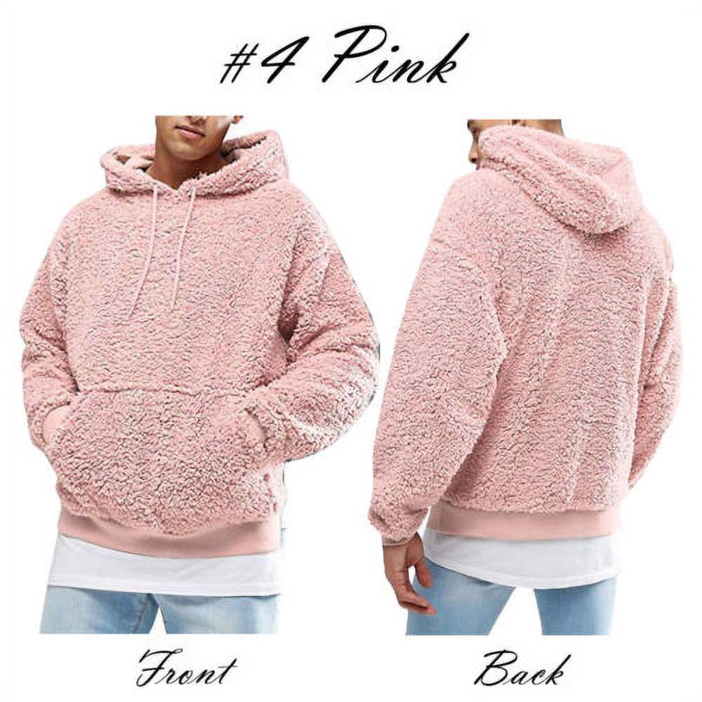 Men Fluffy Fleece Pullover Hoodie 