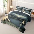 thumbnail image 3 of Erosebridal Lake Life Bed Spread Queen for Teens Boys Girls,Rustic Cottage Happy Camping Queen Coverlet Set, 3 of 7