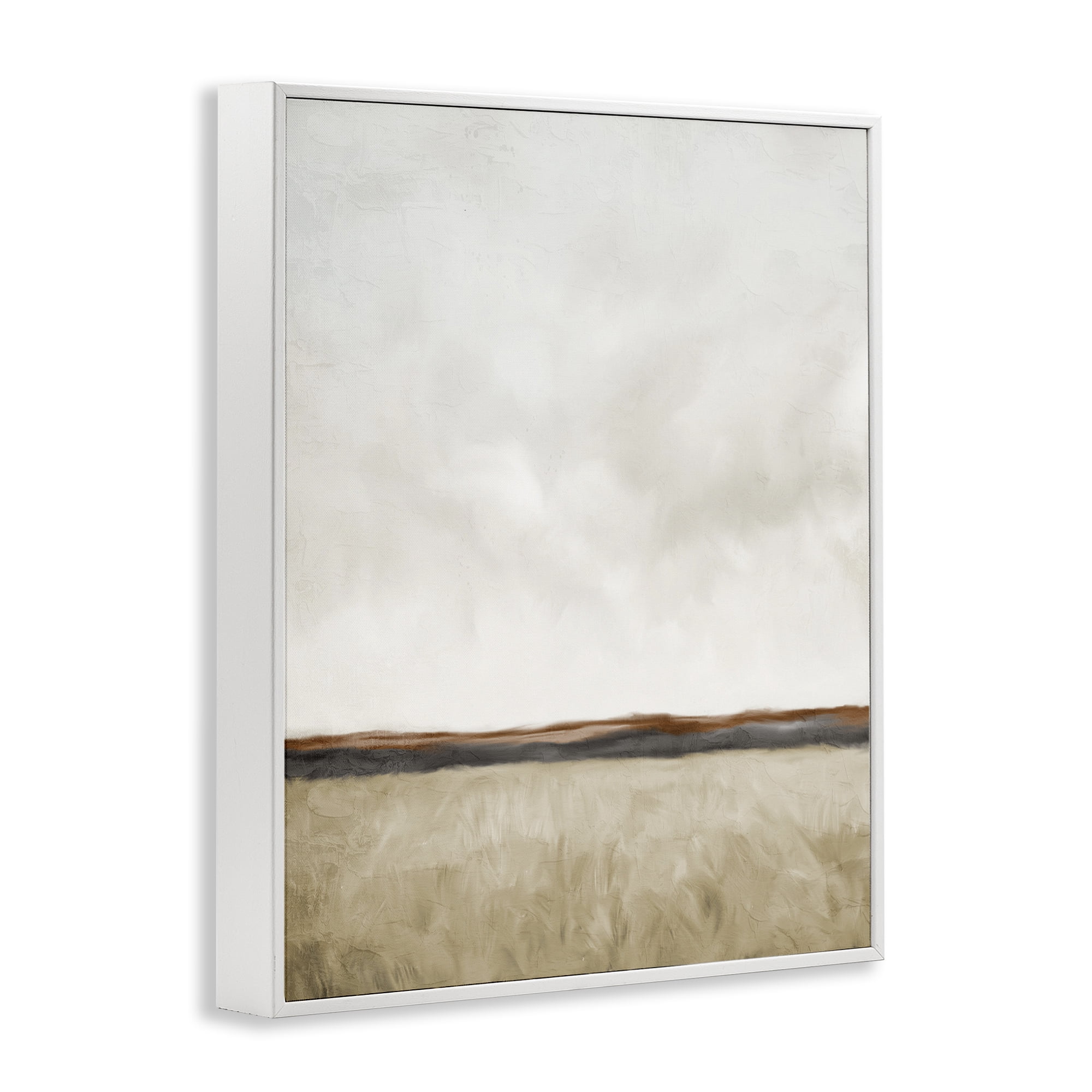 Stupell Industries Distant View in Neutrals White Framed Giclee Art, design by Kim Allen