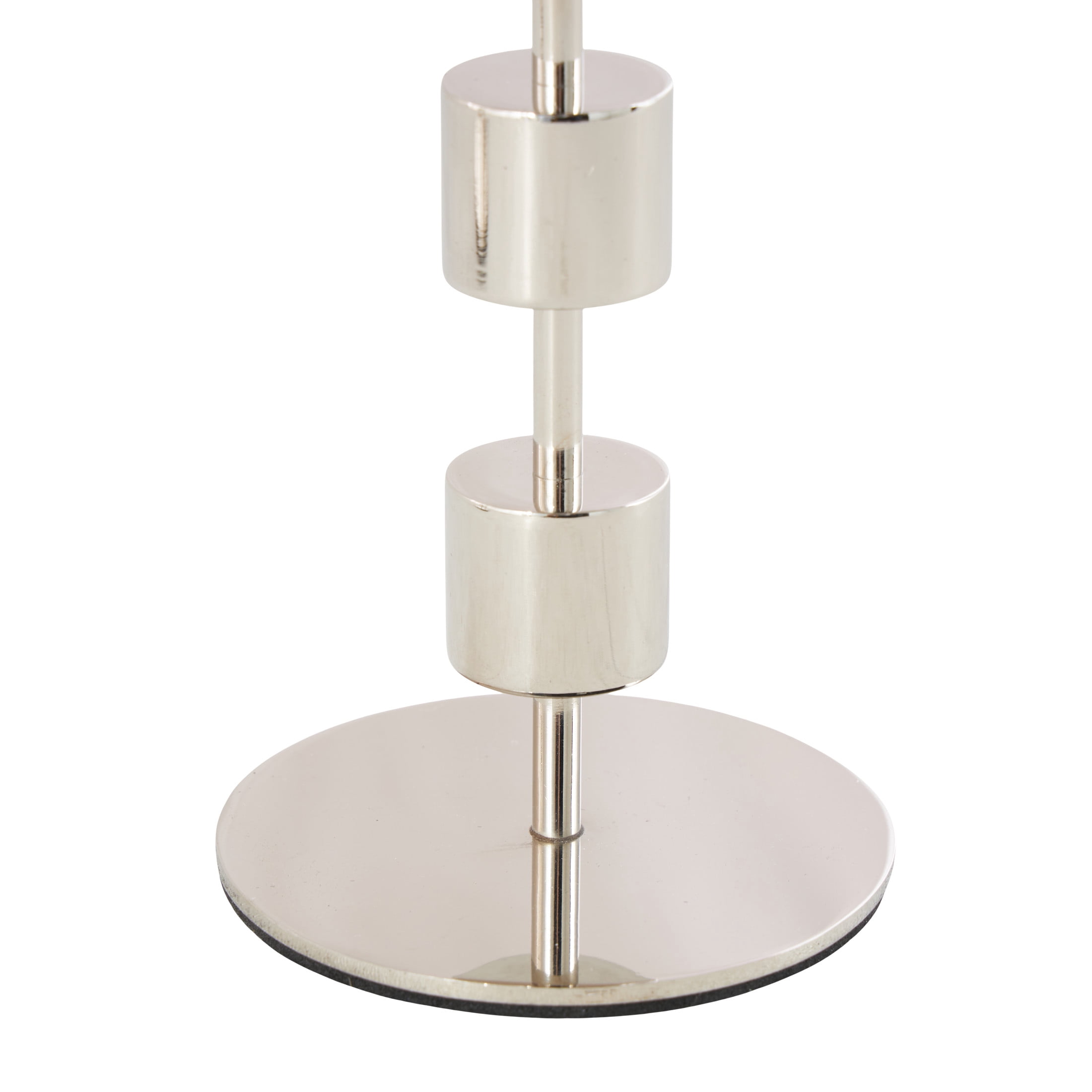 DecMode 3 Candle Silver Aluminum Metal Abstract Floating Block Candle Holder with Rounded Bases, Set of 3