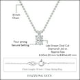thumbnail image 5 of Dazzlingrock Collection IGI Certified 1.50 Cttw Oval Lab Grown White Diamond V Bail Solitaire Pendant Necklace for Women with 18 inch Gold Chain in 14K Solid White Gold, 5 of 6