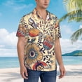 thumbnail image 5 of Xecao Floral With Birds And Fantasy Flowers print Hawaiian shirt - a stylish short-sleeve button-down for men, perfect for casual beach and tropical outings., 5 of 9