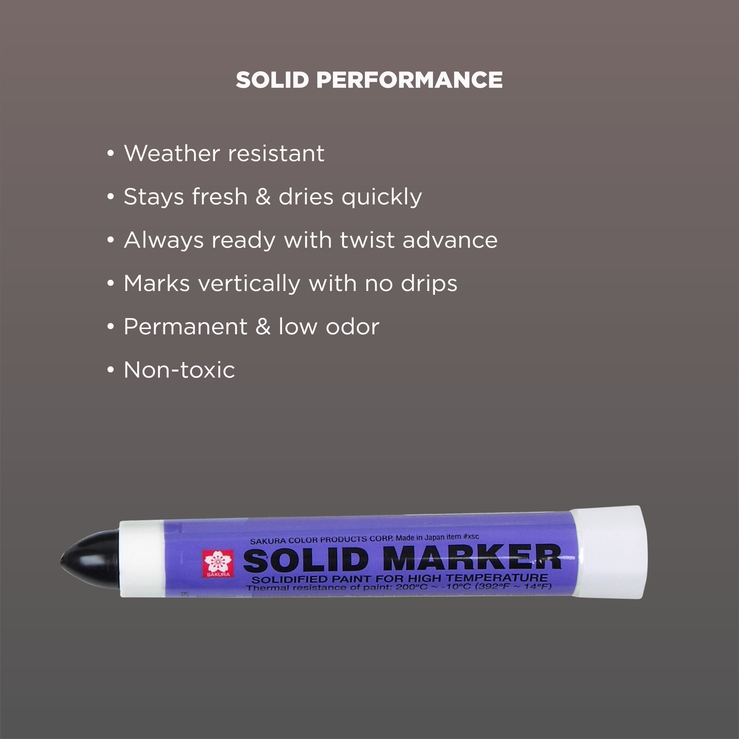 Sakura Solid Paint Markers - Permanent Marker Paint Pens - Window, Wood, & Glass Marker - Black Paint - 12 Pack