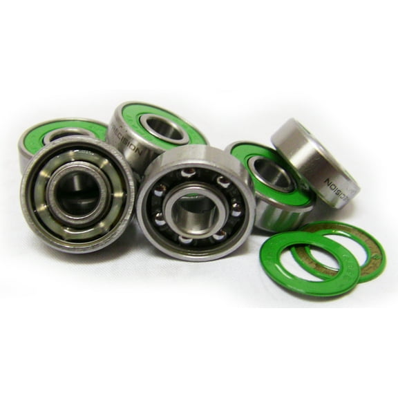 PRECISION BEARINGS - PACK OF 8 - ABEC 7 - FITS 4 SKATEBOARD / LONGBOARD WHEELS