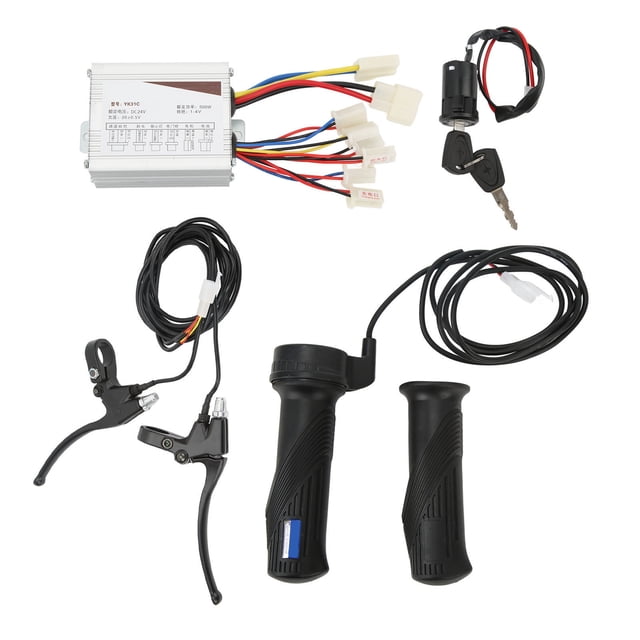 Kit de controlador de Motor de cepillo de 24V y 500W con cerradura de puerta eléctrica, manija de freno, manija de acelerador Universal, Kit de conversión de bicicleta eléctrica YUNYI BRAND Deportes