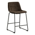 thumbnail image 6 of Furniture of America Perri Modern Chenille Counter Height Dining Chairs, Brown (Set of 2), 6 of 16