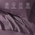 thumbnail image 3 of Sleep Zone Nanotex Super Soft Cooling Queen Bed Sheets Set 4 Piece - Easy Care Fitted Flat Sheet & Pillowcase Sets - Wrinkle Free, Fade Resistant, Deep Pocket 16" (Purple, Queen), 3 of 6