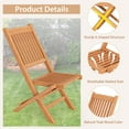 thumbnail image 5 of Gymax Indonesia Teak Wood Outdoor Chair Folding Portable Patio Chair w/ Slatted Seat & Back, 5 of 6