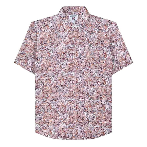 Lambretta Mens Paisley Short-Sleeved Shirt