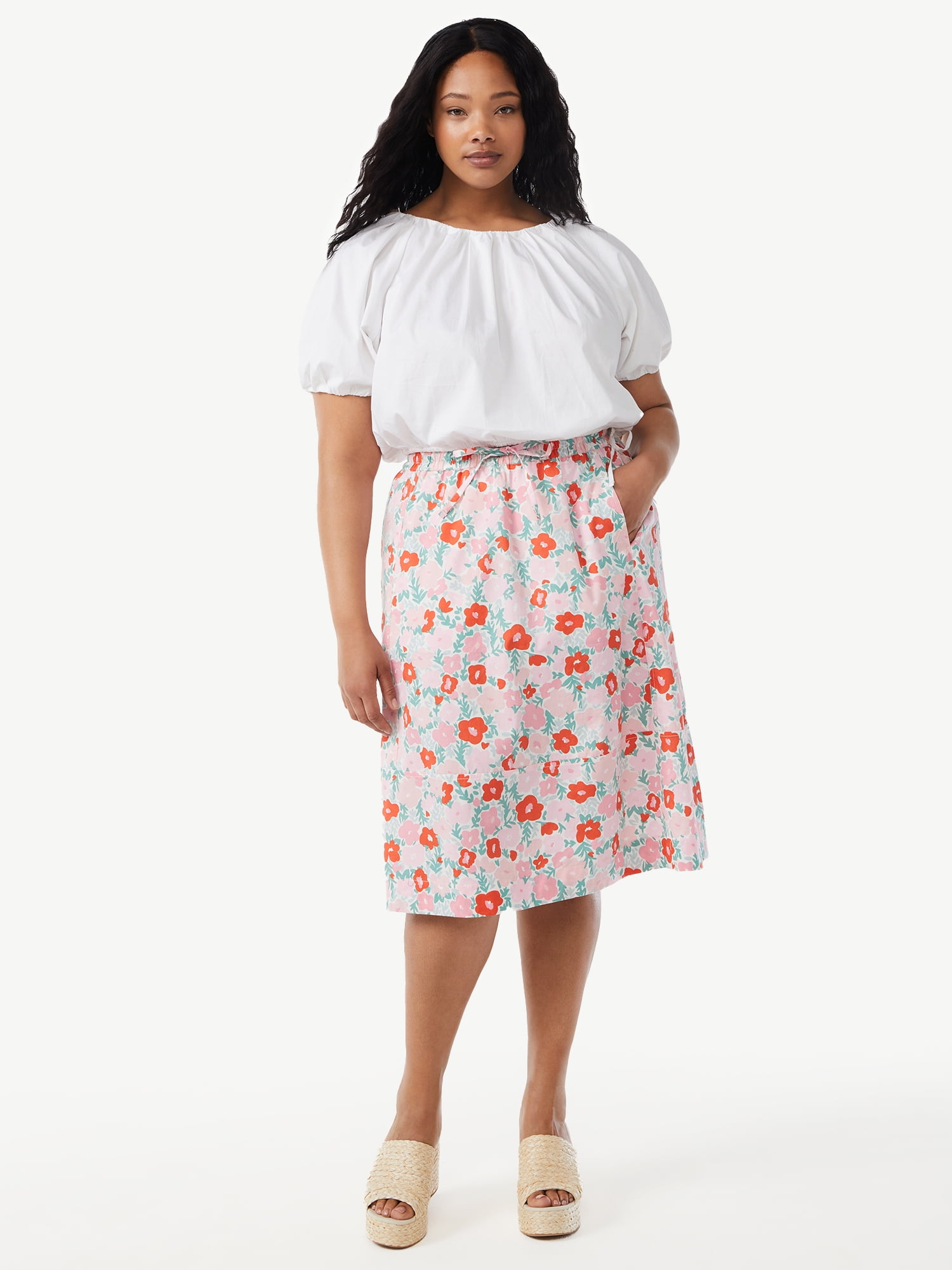 Free Assembly Women's Seamed Midi Skirt