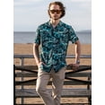 thumbnail image 3 of Mio Marino Mens Casual Button-Down Hawaiian Short Sleeve Shirt Color: Emerald Jungle Size: XL, 3 of 6