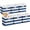Blue and White, variant on 6 Pcs 11 Inch Fabric Storage Cubes with Metal Handle Back to School Classroom Supplies Grey and White Striped Style Collapsible Bins Organizer for School Nursery Shelves Clothes Gift