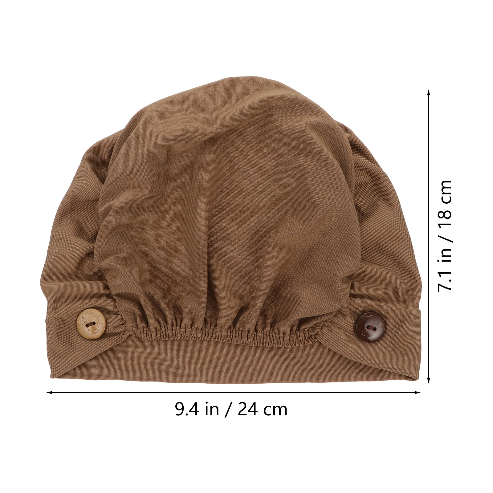 3pcs Bouffant Turban Cap with Button 