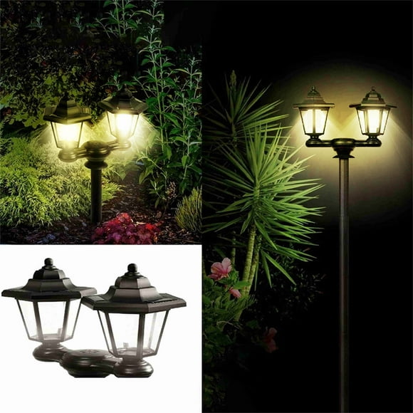 EGNMCR Outdoor Lights Garden Light Outdoor Post Lights Waterproofs Decorative Floor Lamp Vintage For Patio Garden Backyard Front/Back Door Two Post Headlights Solar Floor Lamps A chopper