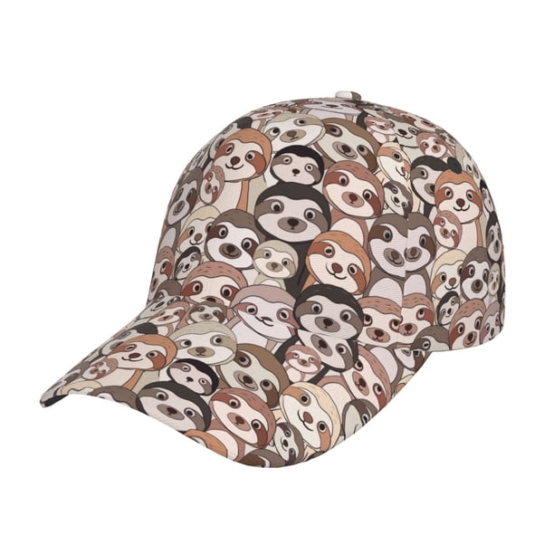 Fotbe Brown Sloth Gorro Clásico de Béisbol, Gorra Ajustable con Broche Snapback, Gorro de Exterior de Algodón Suave