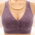 thumbnail image 4 of CAICJ98 Womens Bras for Older Women Front Closure Bras Seamless Wireless Comfort Supportive No Underwire Convenient Mastectomy Bralettes Light Purple,40, 4 of 4