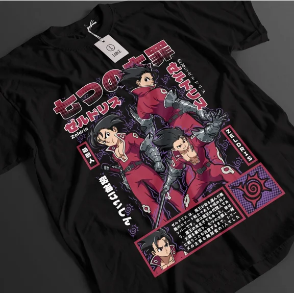 VINTAGE Seven Deadly Sins Shirt Zeldris Tshirt Meliodas T-Shirt Ban Top Anime Unisex Tee